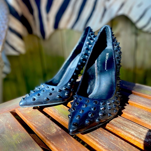 BCBGeneration Black Studded Heels - Picture 2 of 3